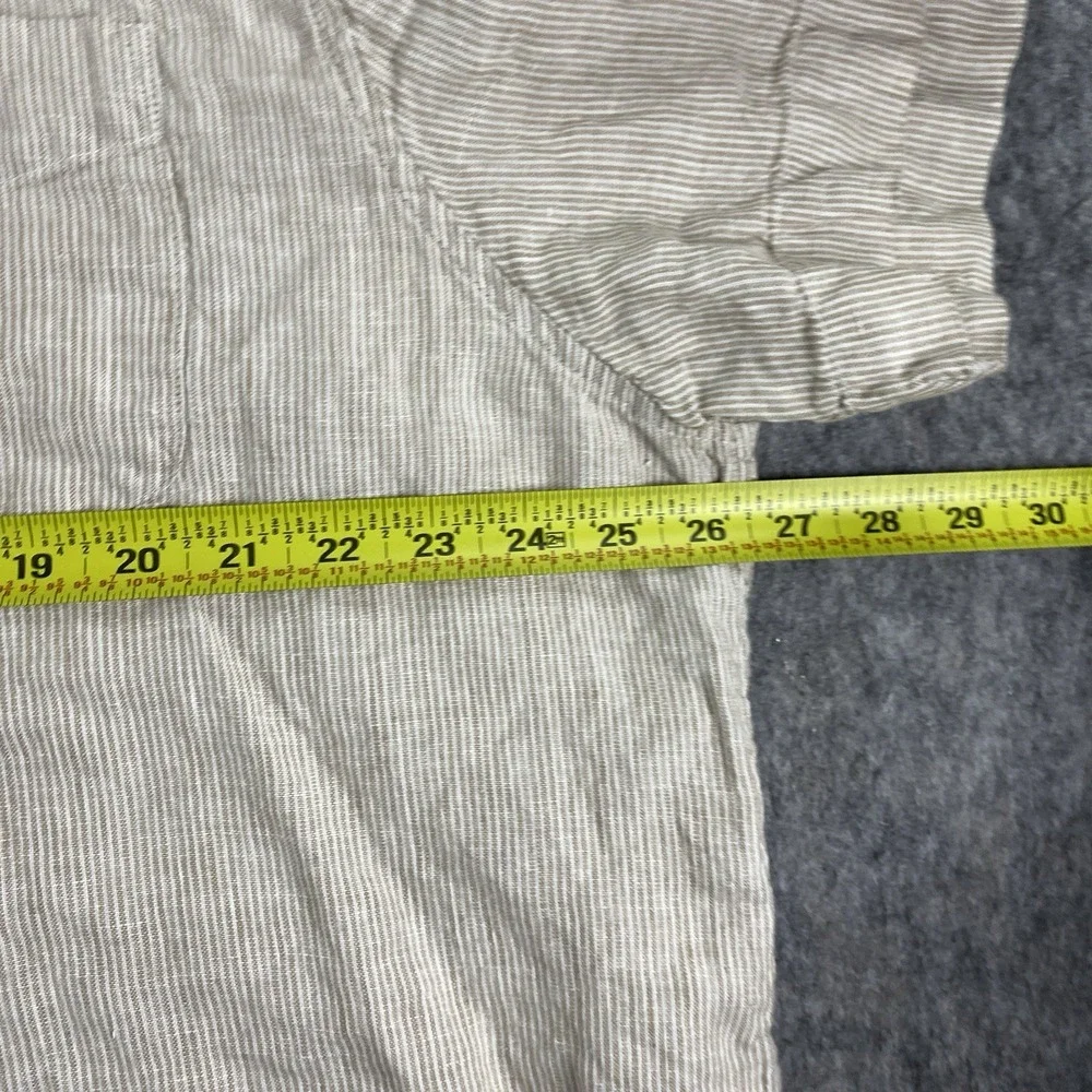 Banana Republic Linen Button Down Shirt‎ Men's XXL 2XL Striped Summer Tan